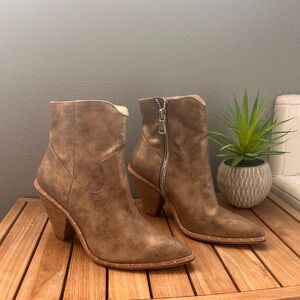 Chinese Laundry Ramble Metallic Studded Western Bootie